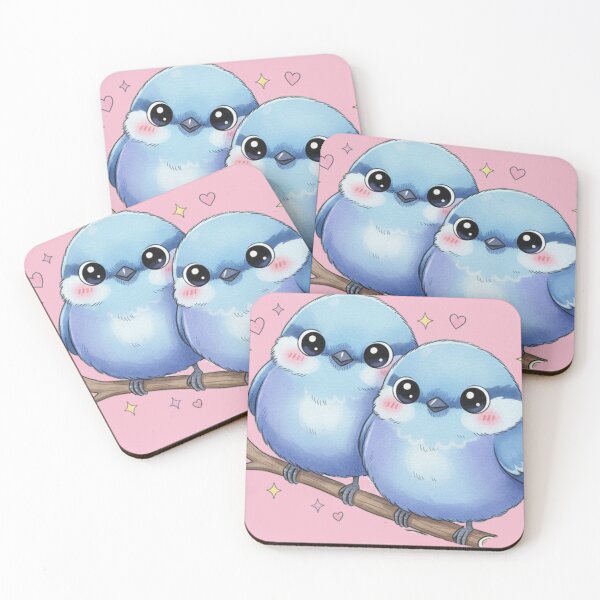 Item preview,  Blue birds of happiness on pink designed and sold by Faerieglen.