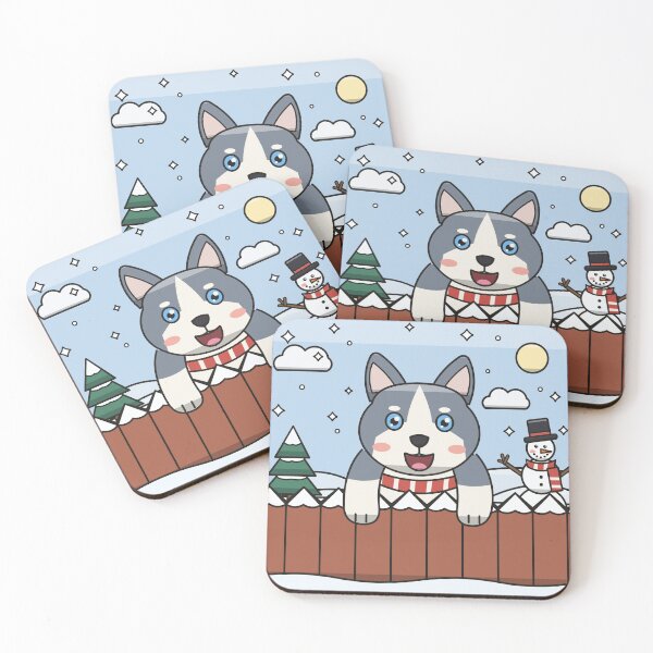 Item preview, Happy Husky Puppy in Snow, Cute Winter Dog designed and sold by MHVectorArt.
