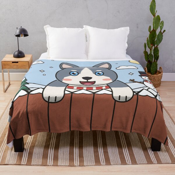 Item preview, Happy Husky Puppy in Snow, Cute Winter Dog designed and sold by MHVectorArt.