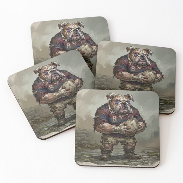 Item preview, Funny Bruised British Bulldog Veteran Rugby Player Art designed and sold by Englandbear.