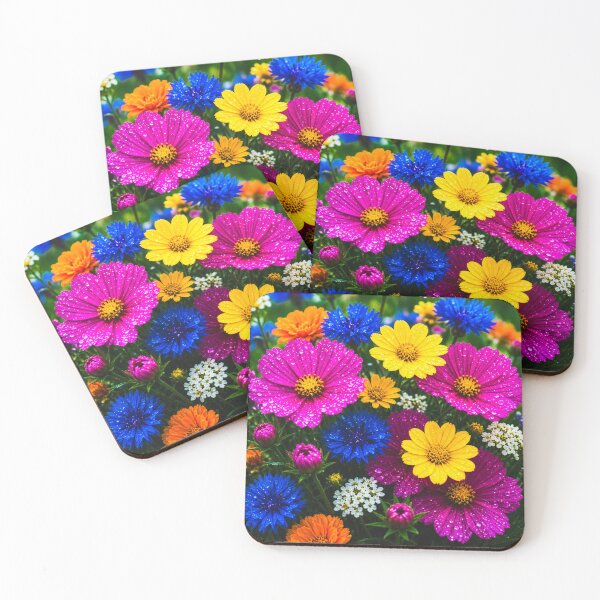 Item preview, Vibrant Colorful Wildflower Garden Bouquet Floral Art Print designed and sold by Nexus Space.