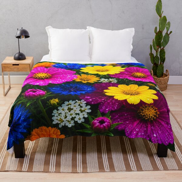 Item preview, Vibrant Colorful Wildflower Garden Bouquet Floral Art Print designed and sold by Nexus Space.