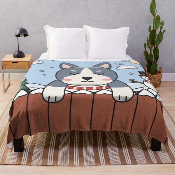 Item preview, Sleepy Husky Puppy in Snow, Cozy Winter Dog designed and sold by MHVectorArt.