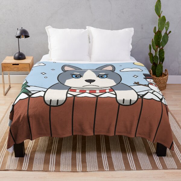 Item preview, Grumpy Husky Puppy in Snow, Funny Winter Dog designed and sold by MHVectorArt.