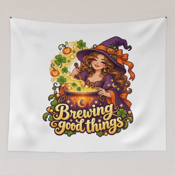 Item preview, Cheerful Witch Brewing Good Things designed and sold by DreamagineArtDesign.