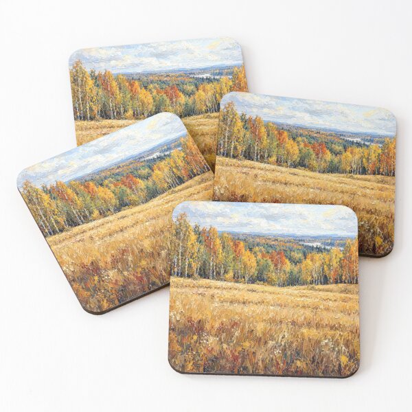 Item preview, Golden Field and Autumn Tree Impasto Painting designed and sold by Maria Dryfhout.