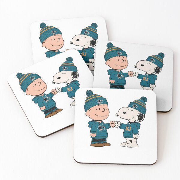 Item preview, Charlie Brown Snoopy Sharks Fist Bump Hockey designed and sold by AdrianMis.