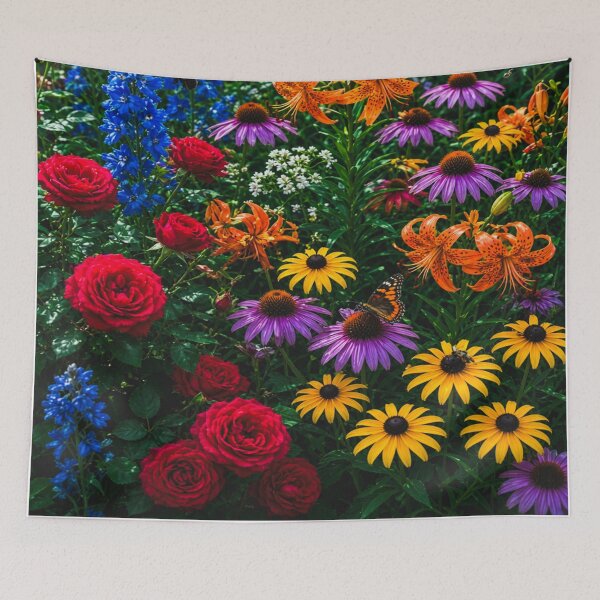 Item preview, Bright Summer Flower Field with Sunflowers Poppies and Lupines designed and sold by Nexus Space.