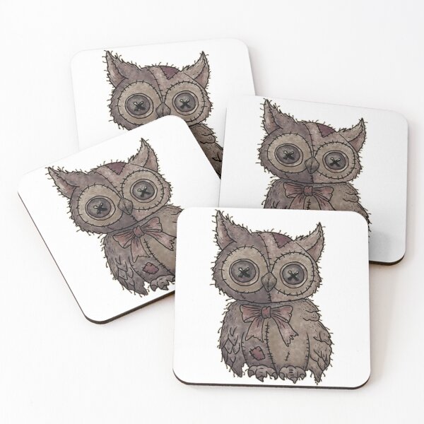 Item preview, Spooky Voodoo Stitched Owl Plush Illustration designed and sold by Potattoo.