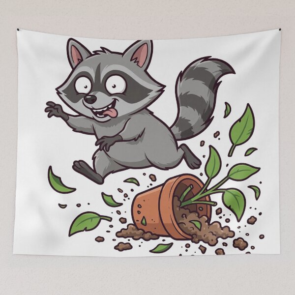 Item preview, Plant Down, No Regrets: Chaos Raccoon on the Loose designed and sold by Odd-jack.