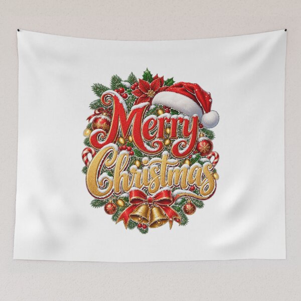 Item preview, Merry Christmas Vintage Red Gold Typography designed and sold by aestheticguru.