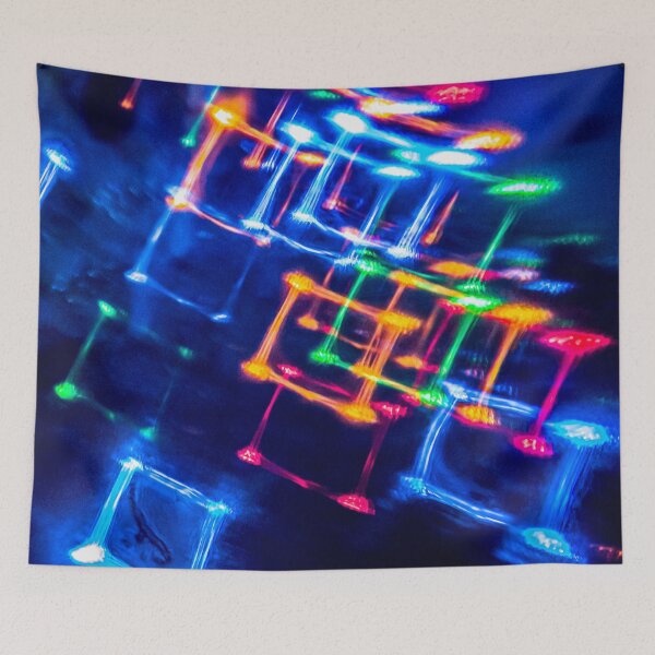 Item preview, Neon Lights Abstract – Colorful Cyberpunk Geometric Art, Electric Blue Aesthetic designed and sold by Visual Arts Dominika Cybuch.