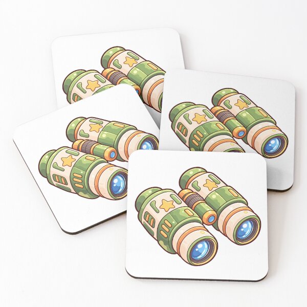 Item preview, Cute Kawaii Binoculars Cartoon | Green Star Adventure Gear designed and sold by mumeaw.