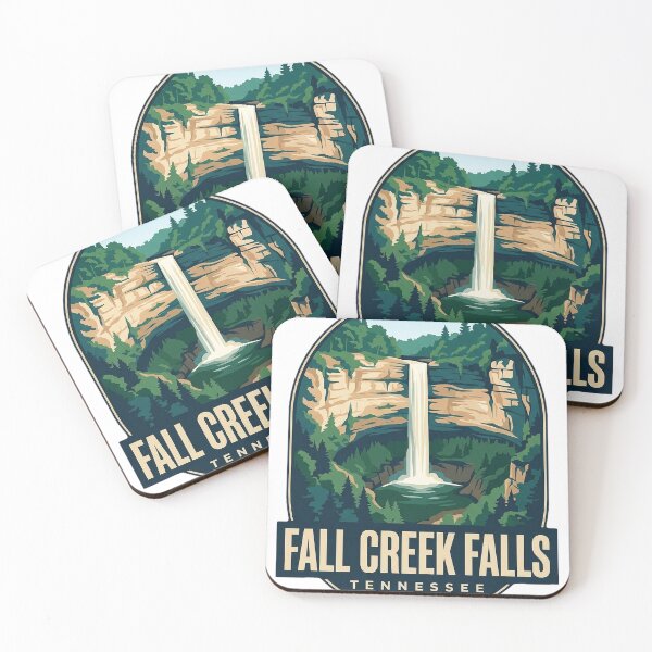 Item preview, Fall Creek Falls Tennessee Main Waterfall Oval Badge Sticker designed and sold by DetourDgn.