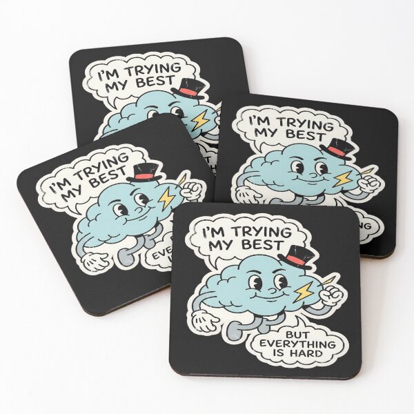 Item preview, Im Trying My Best But Everything Is Hard Funny Retro Cloud designed and sold by PozivoPlus.