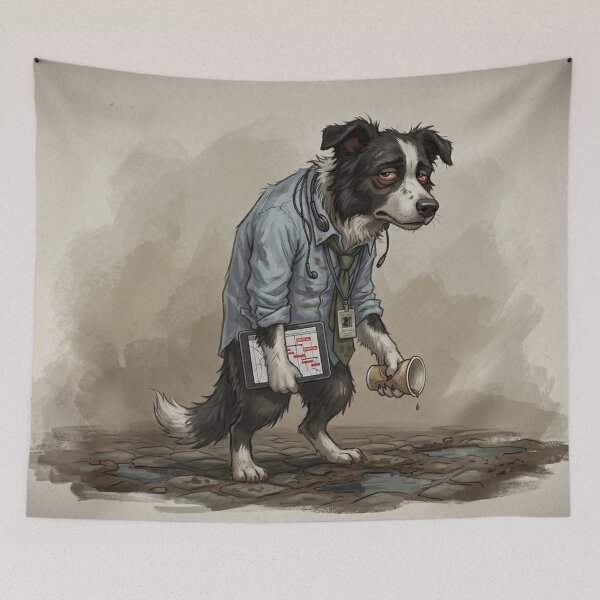 Item preview, Funny Border Collie Project Manager Office Burnout Art designed and sold by Englandbear.