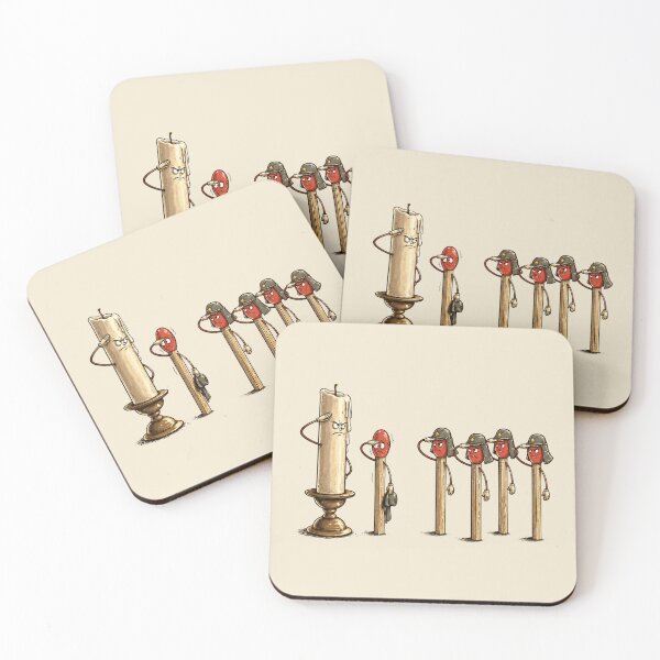 Item preview, Funny Candle and Matchstick Soldiers Salute Cartoon designed and sold by waikibi ⭐⭐⭐⭐.