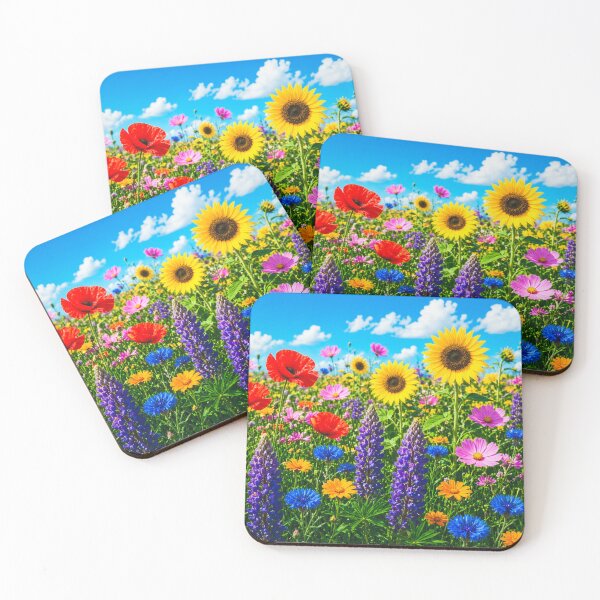 Item preview, Bright Summer Flower Field with Sunflowers Poppies and Lupines designed and sold by Nexus Space.