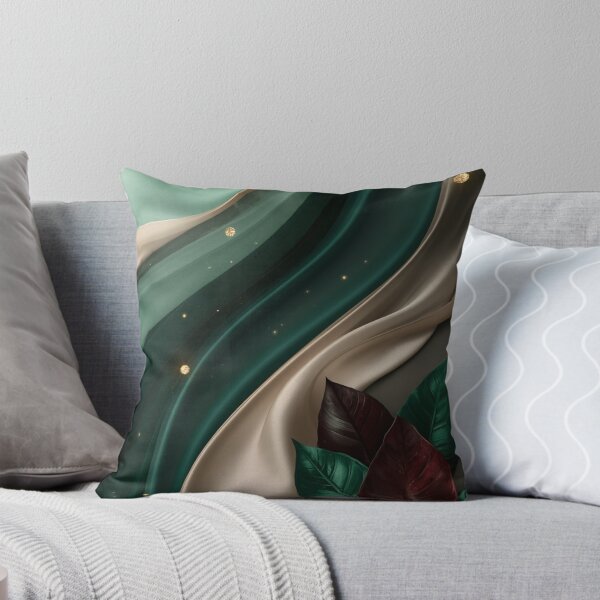 Item preview, Luxury Emerald Green Silk Waves Leaf Aesthetic designed and sold by LakLuxe studio .