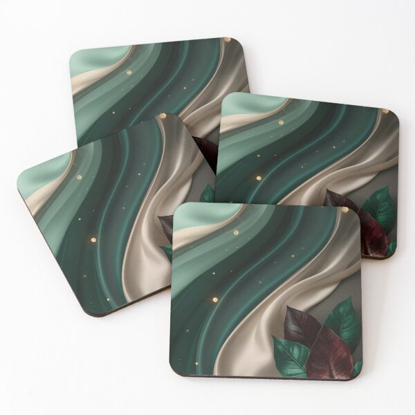 Item preview, Luxury Emerald Green Silk Waves Leaf Aesthetic designed and sold by LakLuxe studio .