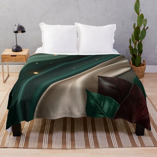 Item preview, Luxury Emerald Green Silk Waves Leaf Aesthetic designed and sold by LakLuxe studio .