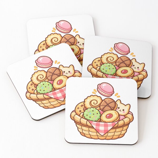 Item preview, Cute Kawaii Cookie Basket | Sweet Pastel Bakery Treats Cartoon designed and sold by mumeaw.