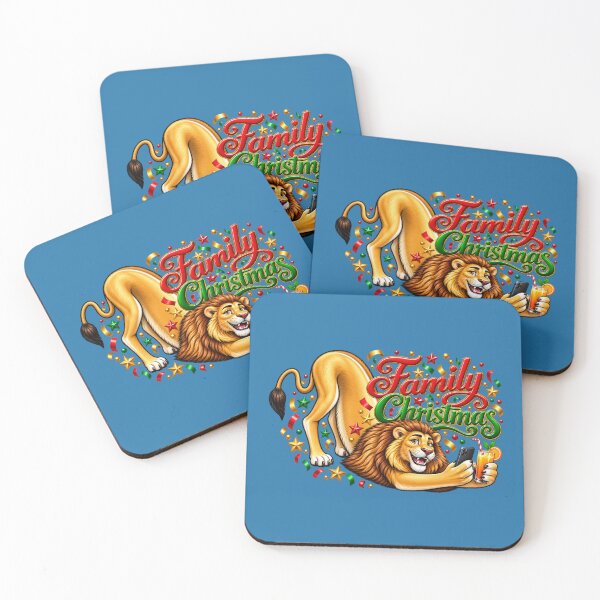 Item preview, Christmas Chill – Lion with Juice and Phone designed and sold by annenambiro.