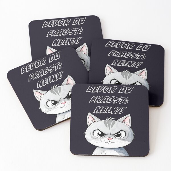 Item preview, Before you ask: NO! – The annoyed cat (German, text in gray) designed and sold by LiskoDesign.
