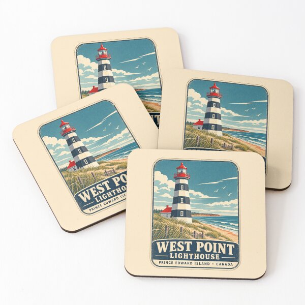 Item preview, West Point Lighthouse Prince Edward Island Canada Vintage Coastal Travel Design designed and sold by Globalcitytees.