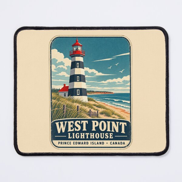 Item preview, West Point Lighthouse Prince Edward Island Canada Vintage Coastal Travel Design designed and sold by Globalcitytees.