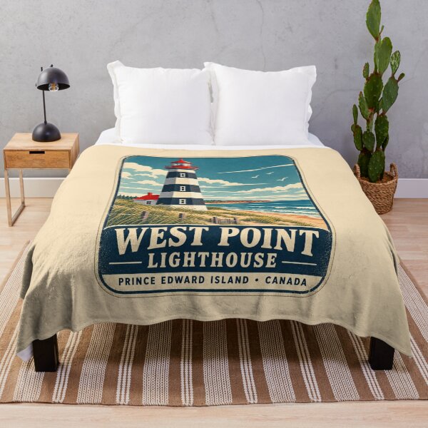 Item preview, West Point Lighthouse Prince Edward Island Canada Vintage Coastal Travel Design designed and sold by Globalcitytees.