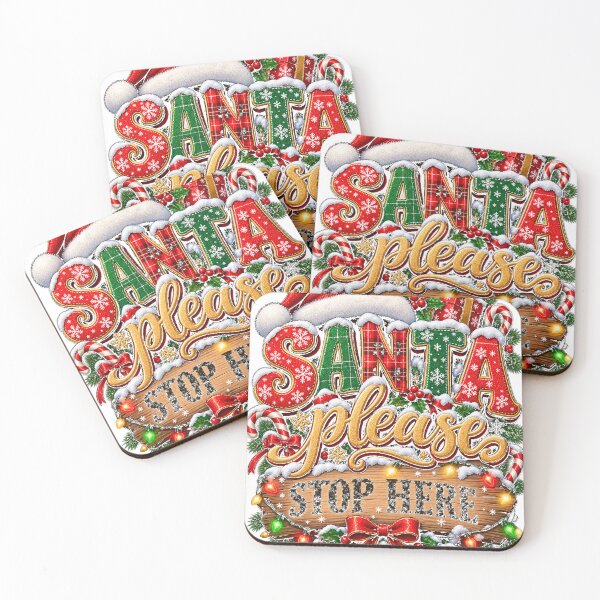 Item preview, Santa Please Stop Here Christmas Vintage Graphic designed and sold by aestheticguru.