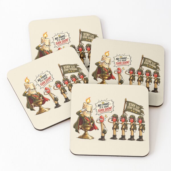 Item preview, Funny Candle and Matchstick Soldiers Salute Cartoon designed and sold by waikibi ⭐⭐⭐⭐.