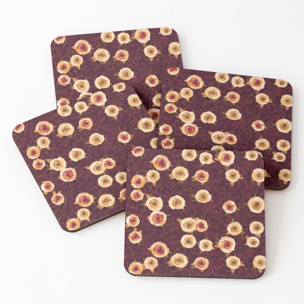 Item preview, Painted Flowers Design In Cinnamon, A Festive Painted Bloom Pattern designed and sold by cute-animals99.