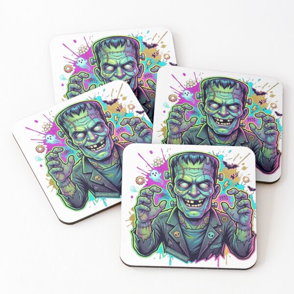 Item preview, 80s Neon Frankenstein Monster - Retro Horror Punk Graphic designed and sold by obalartsMerch.