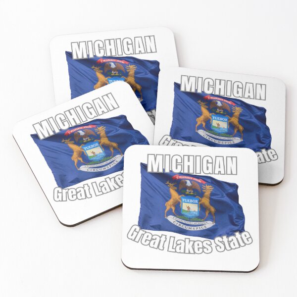 Item preview, Michigan Great Lakes State Flag Souvenir Gift designed and sold by RVJdesigns.