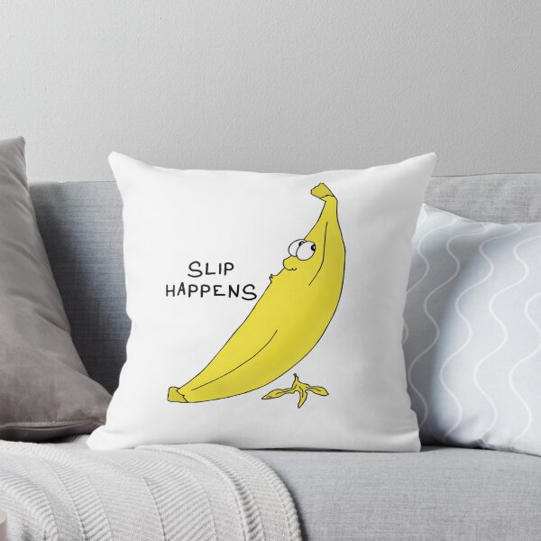 Item preview, Slip Happens | Funny Mischievous Banana Peel Visual Pun Sticker designed and sold by MyxaART.