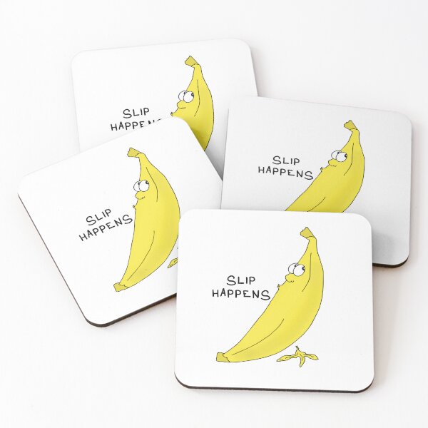 Item preview, Slip Happens | Funny Mischievous Banana Peel Visual Pun Sticker designed and sold by MyxaART.