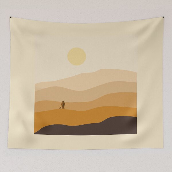 Item preview, Jesus Christ the Good Shepherd & His sheep on Sand Dune And Sun, A christian Imaginary Art– Psalm 23 Pastel Desert Art designed and sold by ZechJohnRB.