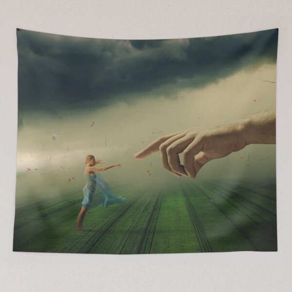 Item preview, Surreal Creation of Adam Concept - Giant Hand of God and Tiny Woman designed and sold by Vizerskaya.