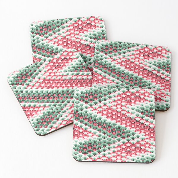 Item preview, Scales Repeat Pattern - Playful Peppermint Fish Scale designed and sold by cute-animals99.