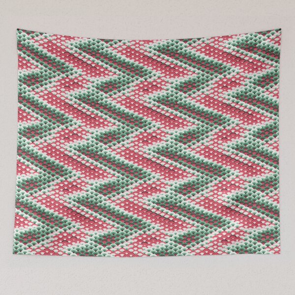 Item preview, Scales Repeat Pattern - Playful Peppermint Fish Scale designed and sold by cute-animals99.