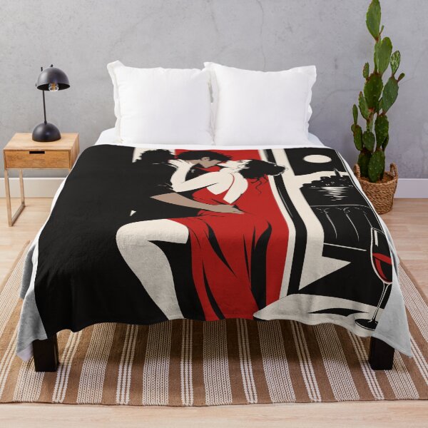 Item preview, Romantic Couple Art, Passionate Kiss Print, Red Black and Cream Illustration, Vintage Romance Decor, Bedroom Wall Art designed and sold by Studio pod Burom.