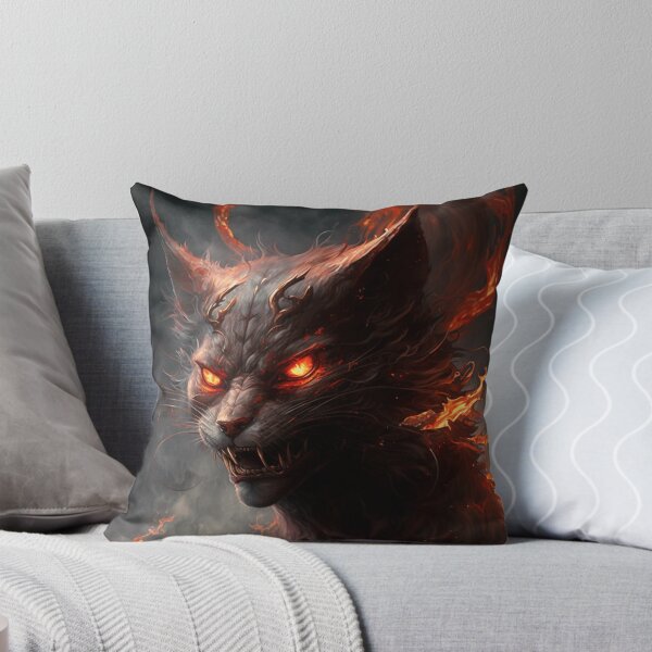 Item preview, Horned Black Cat in Flames designed and sold by InkspiredArt.