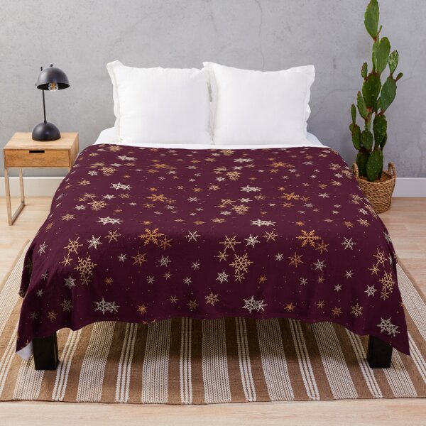 Item preview, Snowflakes Print With Plum Snowflake In Cosy Tones designed and sold by cute-animals99.