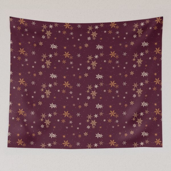 Item preview, Snowflakes Print With Plum Snowflake In Cosy Tones designed and sold by cute-animals99.