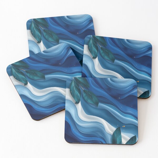Item preview, Elegant Blue Silk Waves Botanical Aesthetic designed and sold by LakLuxe studio .