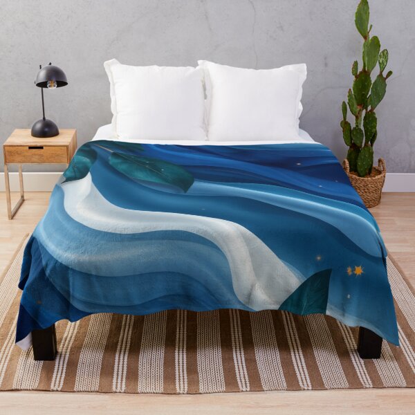 Item preview, Elegant Blue Silk Waves Botanical Aesthetic designed and sold by LakLuxe studio .