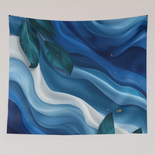 Item preview, Elegant Blue Silk Waves Botanical Aesthetic designed and sold by LakLuxe studio .