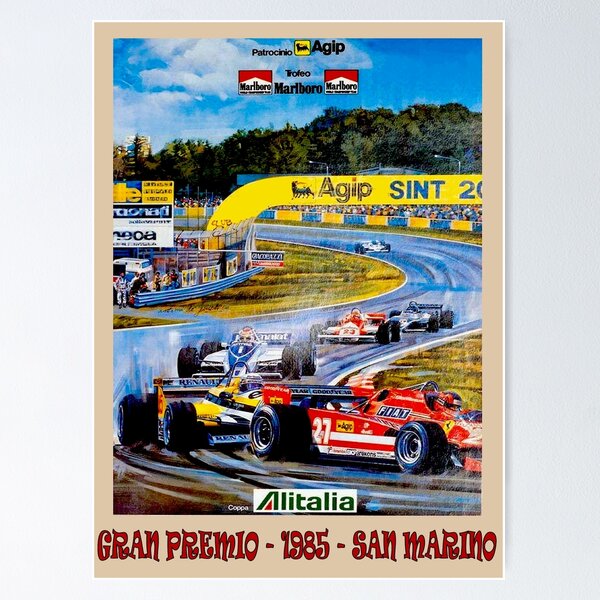 Item preview, SAN MARINO : Vintage 1985 Gran Premio Auto Racing Print designed and sold by posterbobs.